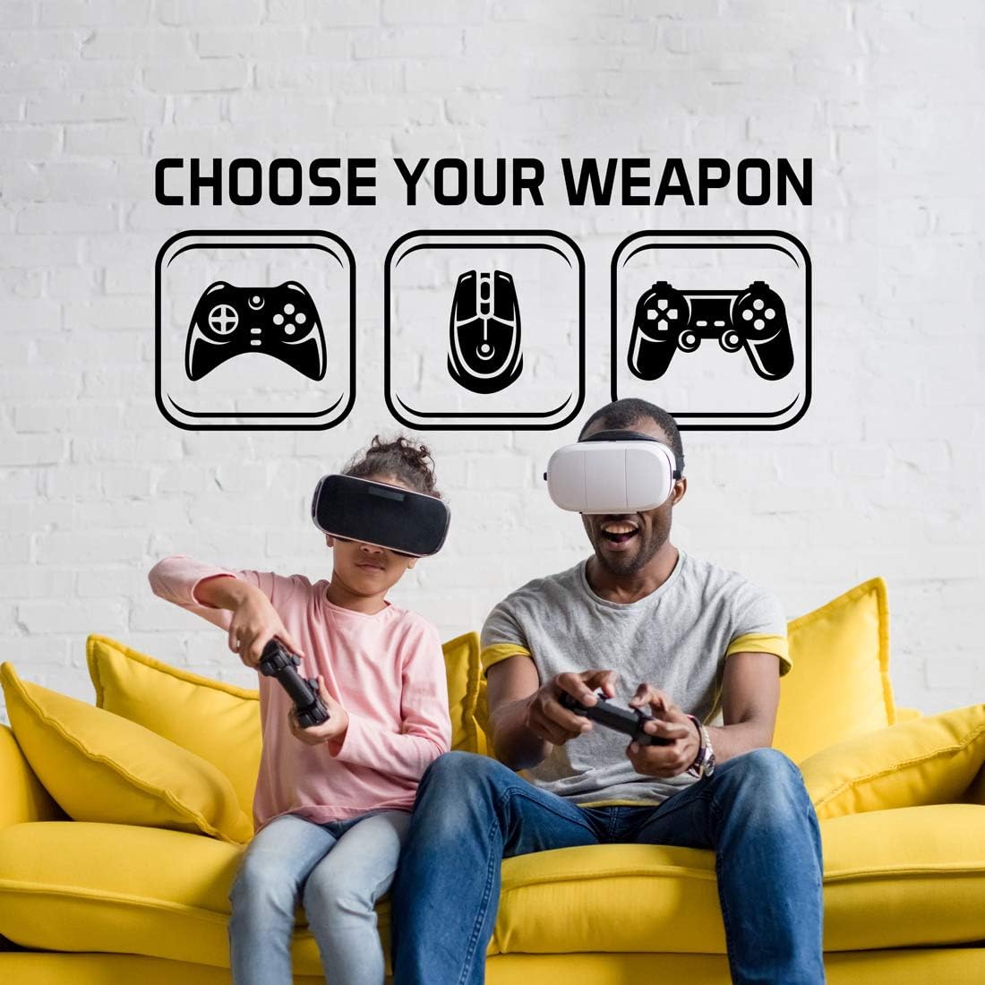 Choose Your Weapon Play Children Room Wall Sticker Mural Vinyl Decal Nursery Kids Gamers Art Teenager Video Game Mural Kids Gaming Living Room Gaming Posters Gamer Bedroom Accessories Teen Boys Decor - Image 3