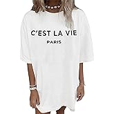 Zoyami Womens Oversized T Shirt Graphic Tee Casual Summer Loose Short Sleeve Top