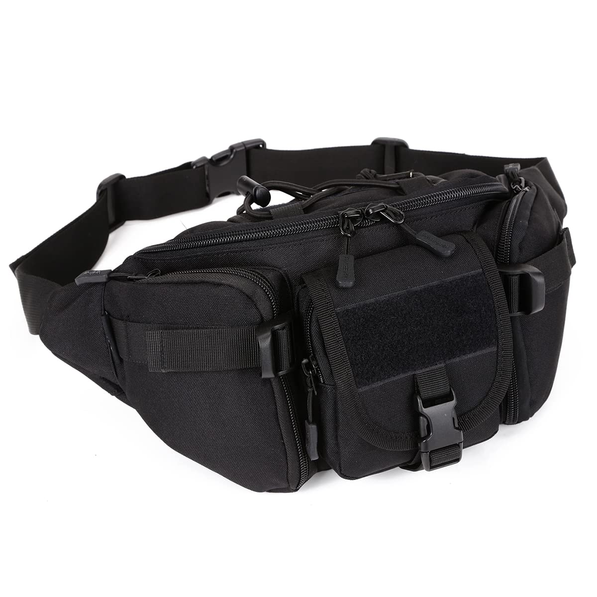 Huntvp Tactical Waist Bag Military Waist Pack Molle Bumbag Belt Pack Fanny Pack Bum Bag for Men Outdoors Walking Running Daily Use Hiking Camping Trekking(Black-l)