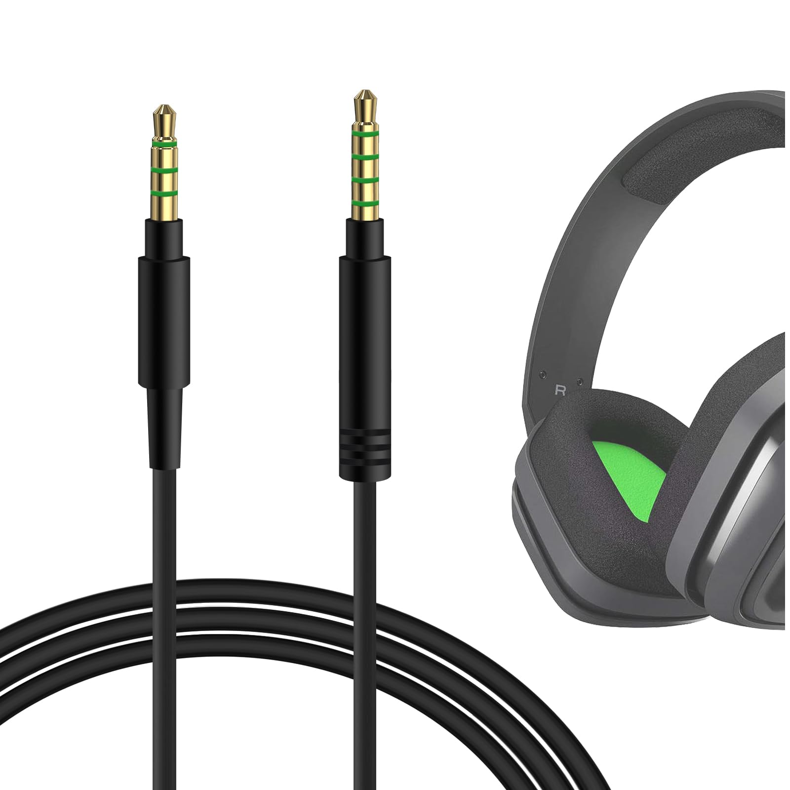 GEEKRIA Audio Cable Compatible with Astro A40 tr, A40, A30, A10 Gen 2, A10 Gaming Headsets Cable, 1/8" (3.5mm) to 3.5mm Replacement Stereo Cord (5.6 ft/1.7 m)
