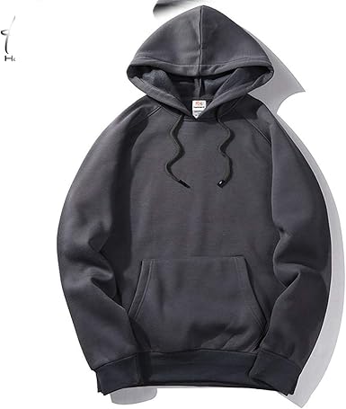 thick plain black hoodie