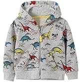 Azalquat Baby Toddler Boys Dinosaur Hooded Zip Jacket Casual Outerwear Active Sweatshirt