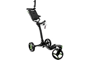 Axglo V3 Golf Cart | Golf Push Cart 3 Wheel | Swivel Front Wheel Golf Carts | Lightweight & Durable Golf Caddy | Large Storage Bins | Cup & Umbrella Holder
