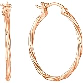 Starchenie 925 Sterling Silver Hoop Earrings for Women | Women's Twisted Huggie Earring