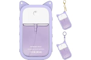 Sonnorel 1 Pack Silicone Case Compatible with Touchland Hand Sanitizer Spray (Fit for 1 FL OZ/30 mL Ver), Portable keychain Cute Color Ears (Purple)