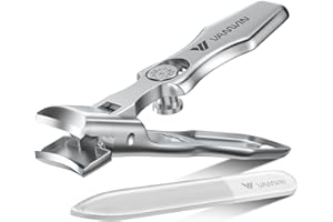 German Nail Clippers for Men Thick Nails, VANWIN Toenail Clippers for Seniors Large Wide Jaw Opening, Heavy Duty No Splash Fingernail Clipper with Safety Lock Nail Clippers with Catcher for Women
