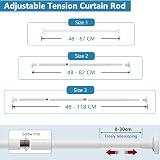 WELDUN Extendable Shower Curtain Rod 48-118cm No Drill Telescopic Pole White view 4