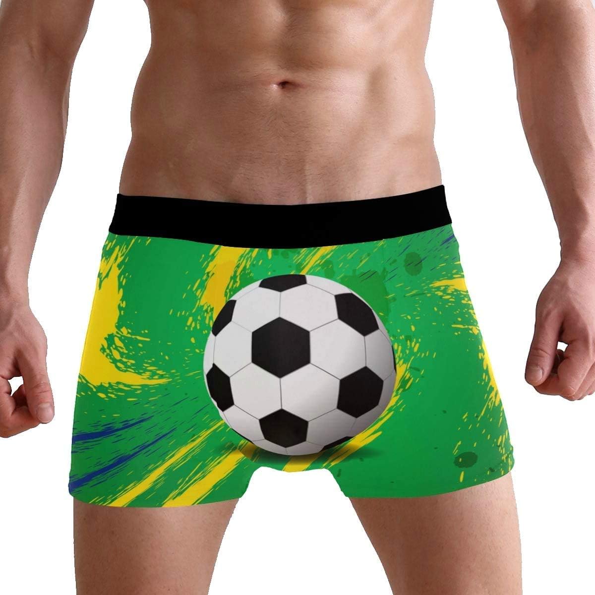 OMAJIG Football Soccer Ball Sport Green Boxer Briefs Men's Underwear