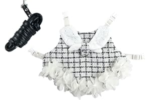 KCJUOAM Bunny Harness and Leash,Adjustable Soft Guinea Pig Clothes Pet Rabbit Ferret Harness Costumes for Small Animals Dress