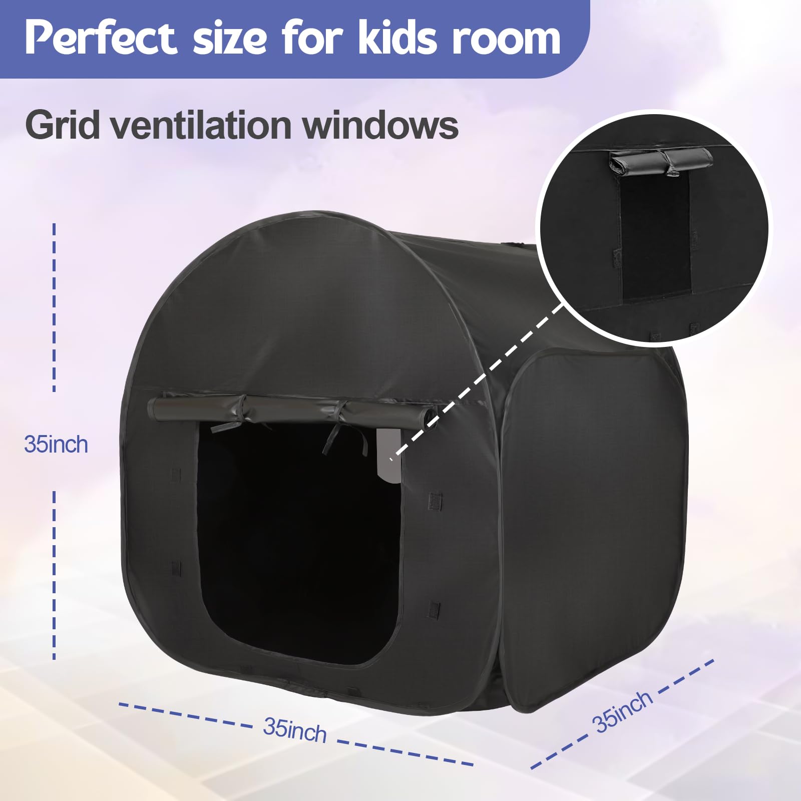 FAHKNS Sensory Tent for Kids with Autism, SPD, Anxiety, ADHD, Calm Corner for Children to Play and Relax, Play Pop-up Blackout Tent with Travel Bag, Sensory Play Tent Sensory Den