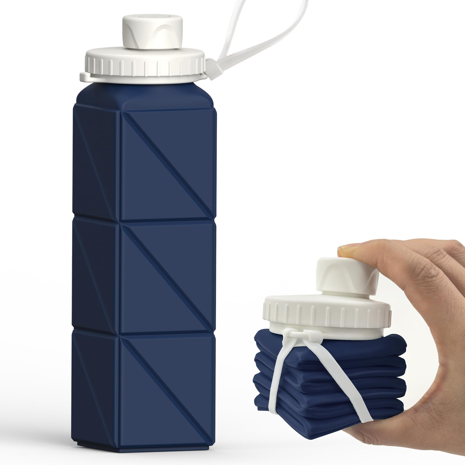 Photo 1 of BEAUTAIL Collapsible Water Bottles 20.6oz, Silicone Foldable Portable Travel Water Bottle, BPA-Free, Leakproof Reusable 