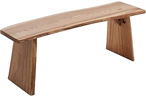 BALANBO Elm Wood Dining Bench Bedroom BenchesIn Footrest Stool Accent Bench for Entryway Dining Room Living Room Bedroom End of Bed Long 47.6IN