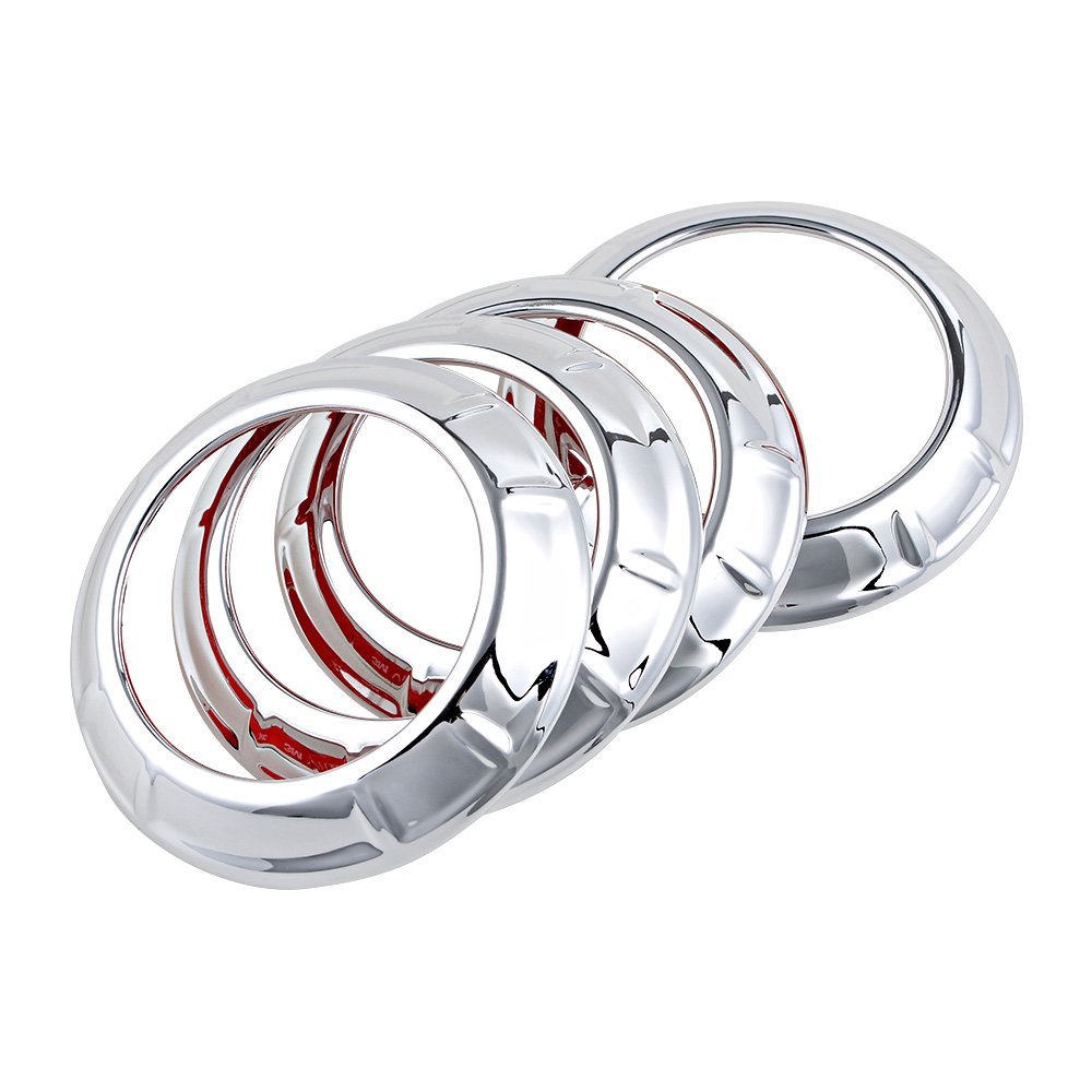 4pcs Chrome Air Condition Switch Vent Cover Trim Kit Compatible For 2007-2018 Jeep Wrangler JK JKU