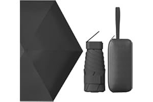 OXRQ Mini Umbrella for Travel, Small Umbrella for Purse with PU Case for Sun and Rain, Sun Umbrella with UV Protection, Small Compact Umbrella with 99% UV Protection for Women Men Kids