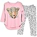 Kidlove Leopard Head Print T-shirt Skinny Legging Pants Girls Clothing Set Outfit Girls Clothes Pajamas, 7-8 Years Old,  Pink