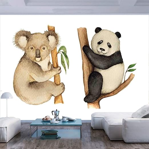 Amazon Com 77x30 Inches Wall Mural Koala And Panda Sitting On