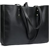 S-ZONE Genuine Leather Shoulder Tote Bag for Women Large Handbag Work Purse | Genuine Leather, Shoulder, Large, Work