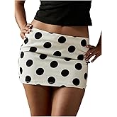 Milumia Women's Y2k Polka Dots Mini Skirt Low Waisted Bodycon Summer Short Skirts