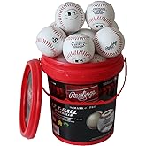 Rawlings | Official T-Balls | TVB | Youth/6u | Bucket | 12 Count | Sponge Rubber Core | Indoor/Outdoor White