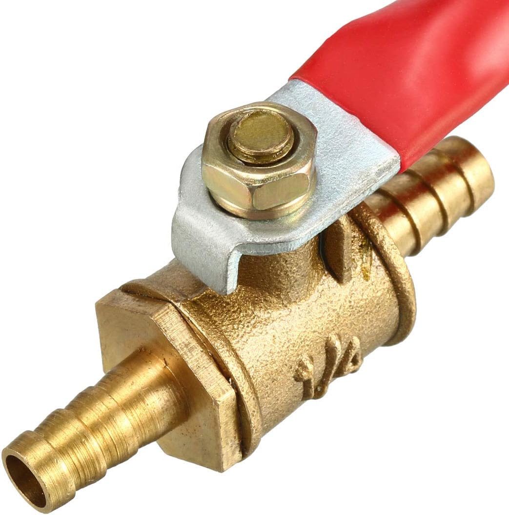 sourcing map 6mm Brass Barb x Barb Mini Ball Valve, 180 Degree Operation Handle 5 Pcs, 6mm Barb x Barb, 5 Pack - Image 4
