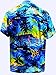 LA LEELA Mens Hawaiian Shirts Short Sleeve Button Down Shirt Men's Casual Shirts Holiday Tropical Summer Party Shirts for Men Funny L Beach, Blue