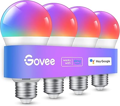 Govee Smart Light Bulbs RGBWW WiFi 4-Pack