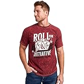 Dungeons & Dragons Roll for Initiative Men's Maroon Mineral Wash Crew Neck Short Sleeve T-Shirt