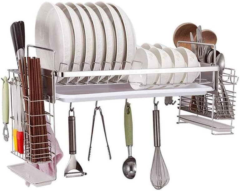 Soporte de Pared Cocina de Inoxidable Cubiertos escurreplatos con