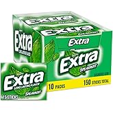EXTRA Gum Spearmint Sugarfree Chewing Gum Bulk, 15 Count, 10 Pack | Long Lasting Mint Flavor for Fresh Breath, Individually Wrapped Packs for Sharing, Great for School, Work and Travel