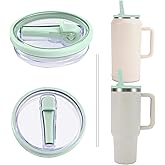 Replacement Leak Proof Tumbler Lid With Straw - Fit For Stanley 40oz 64oz Adventure Quencher and Quencher 2.0 Tumbler (Shale, 40oz)