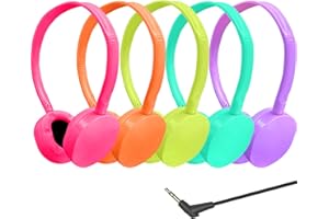 Ladont 5 Pack Kids Headphones for School Classroom,Wired On Ear Classroom Headphones for Kids Student Children Toddler Boys Girls Teens