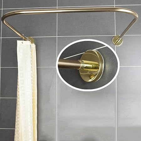 Shower Curtain Rod Zzhf Stainless Steel Free Drilling Bathroom