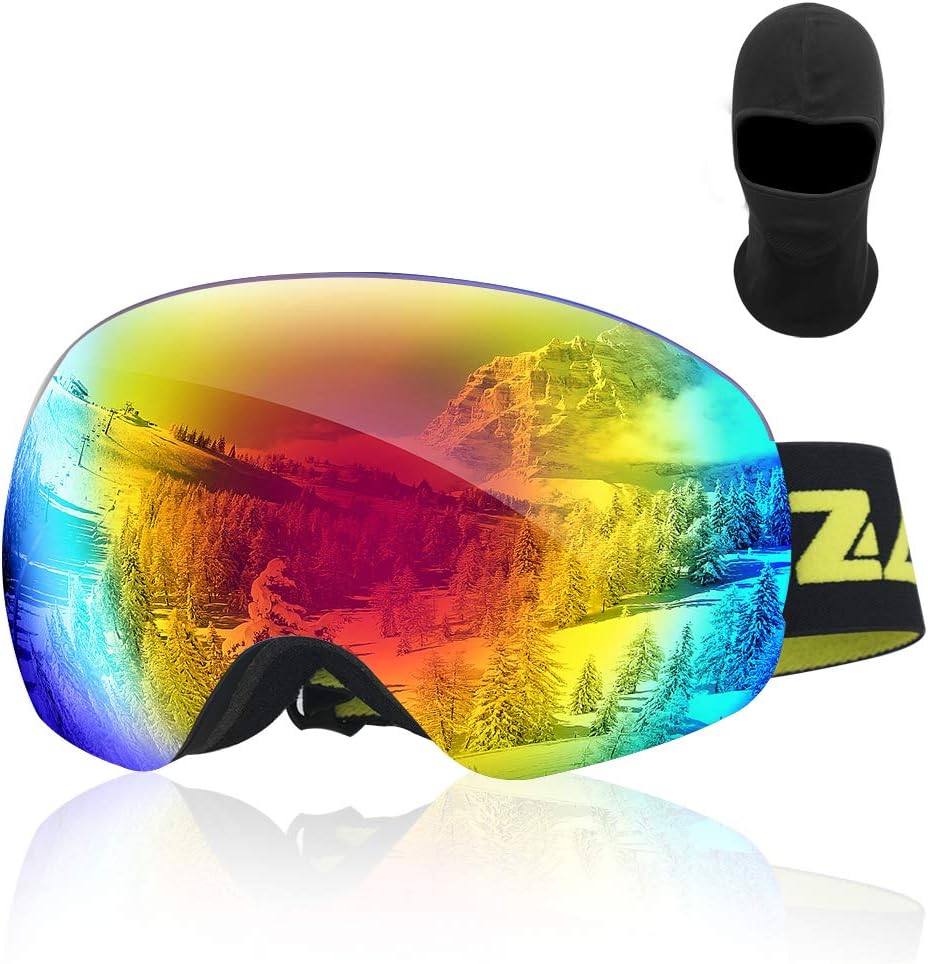 Zacro Ski Goggles Large Spherical Framless Snowboard