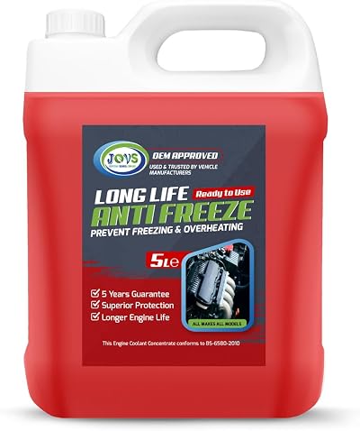 JOVS Antifreeze Coolant Red 5L All Year Protection Ready to Use