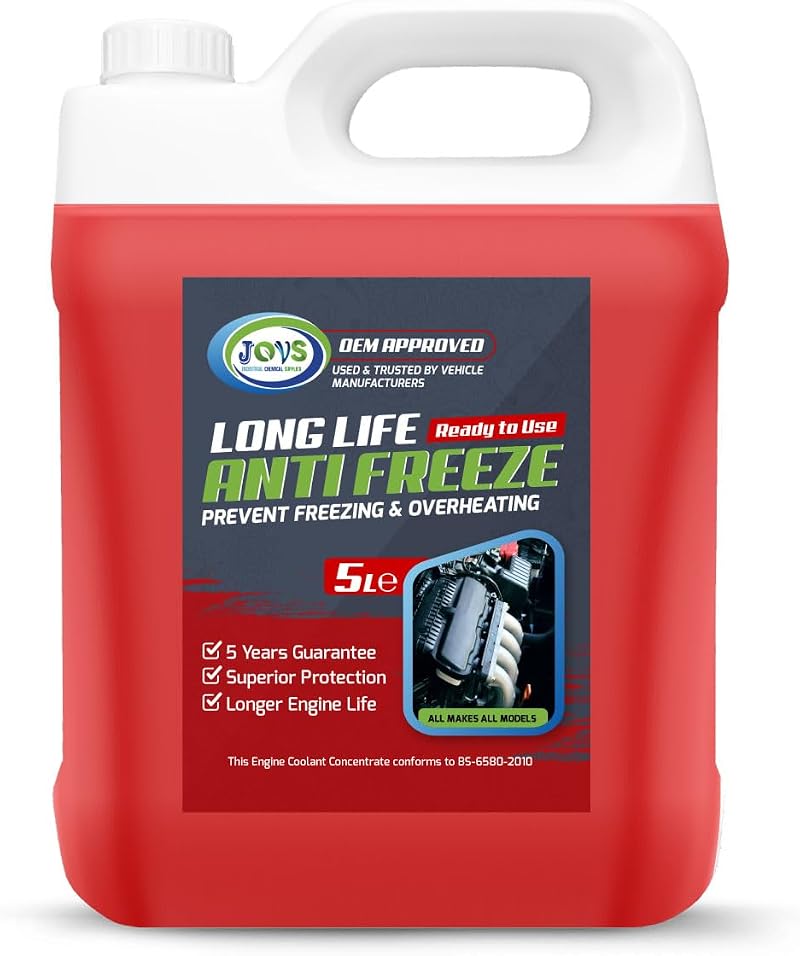 JOVS Antifreeze Coolant Red 5L All Year Protection Ready to Use