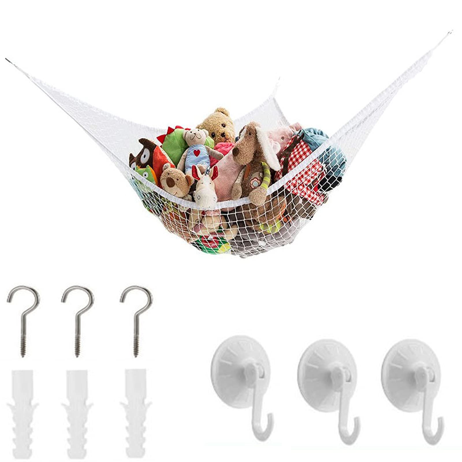 Storage Net, Hammock Net, Tidy Storage Hammock, for Organising Daily Needs and Storing Clothes (White)