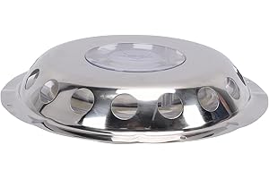 Jelquix Stainless Steel Deck Ventilator, Polished High Gloss Mushroom Vent Cover, Integrated Screen Vent with Transparent Pan
