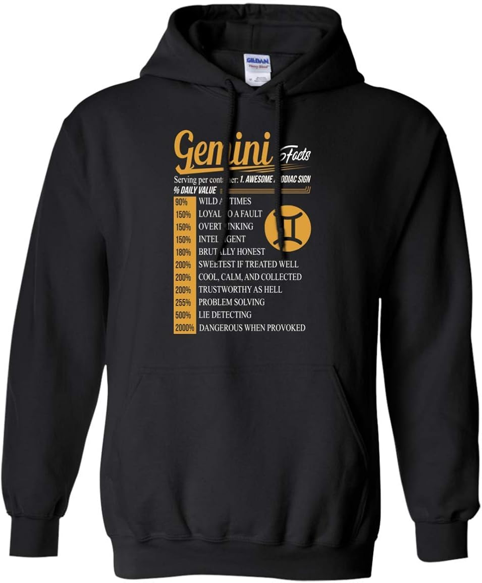 Best Birthday Gemini Horoscope Lover Hoodie Gemini Facts Serving Per Container Hoodie At Amazon Women S Clothing Store