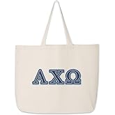 Denim Letters Sorority Tote Bag - Canvas Tote - Big Little Gifts, Bid Day, Recruitment, and Everyday Campus Use