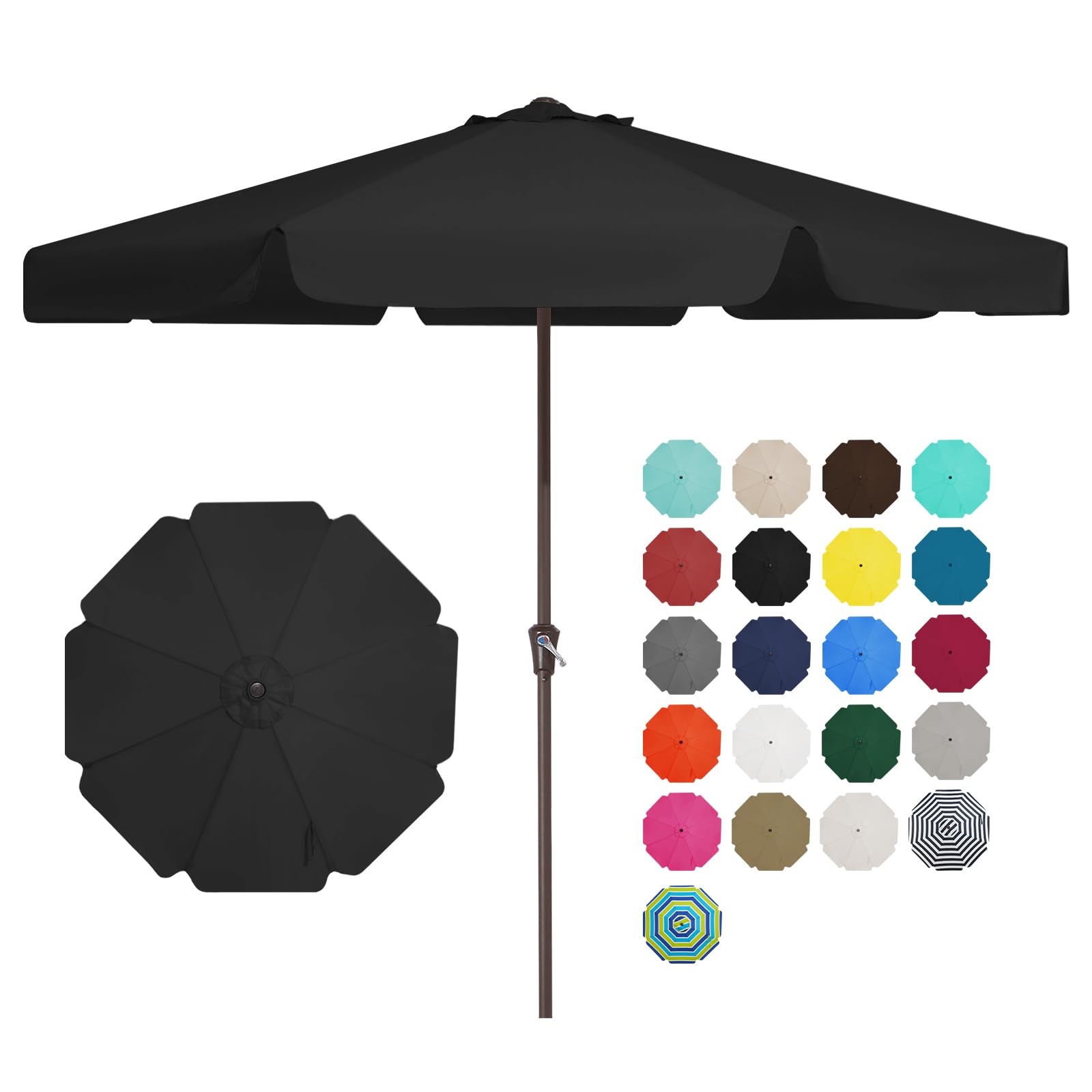 Photo 1 of ********MISSING MAIL POLE/IS ALSO MAROON, NOT BLACK***************
JEAREY 11' Patio Umbrellas Outdoor Table Market Umbrella w/Crank, 8 Sturdy Ribs, UV Protection Waterproof Sunproof(Black)