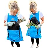 Grampa's Garden Apron - Cross Back Gardening Apron With Pockets For Women & Men | Harvest Apron with Large Kangaroo Pouch