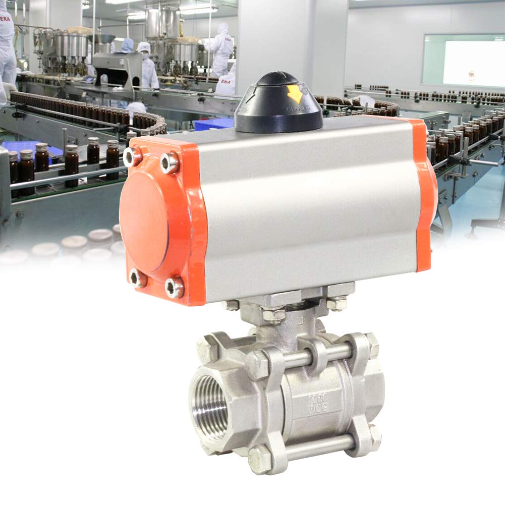Pneumatic Actuated Ball Valve, 1/2'' 3Piece Single Acting Air Actuated