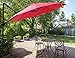 SUPERJARE 10 Ft Offset Hanging Umbrella, Crank Lift & 5 Lock Positions, 360° Rotation, Outdoor Patio Cantilever with Tilt Canopy - Red