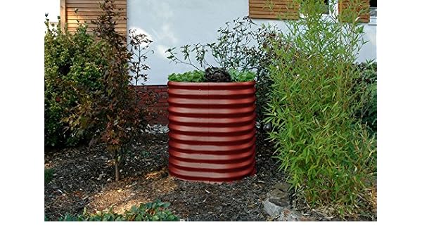 Bancal de metal de vitavia, redondo, color rojo: Amazon.es: Jardín