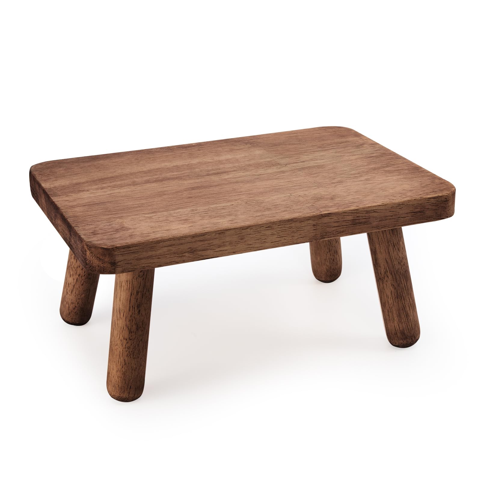 Photo 1 of Jurath Wooden Step Stool for Adults Office's Step Stool Heavry Duty Stepping Stools for Office, Bedroom, Garden, Bathroom with Four Detachable and Assembled Legs Chocolate Brown (Classic 6.3" inch)