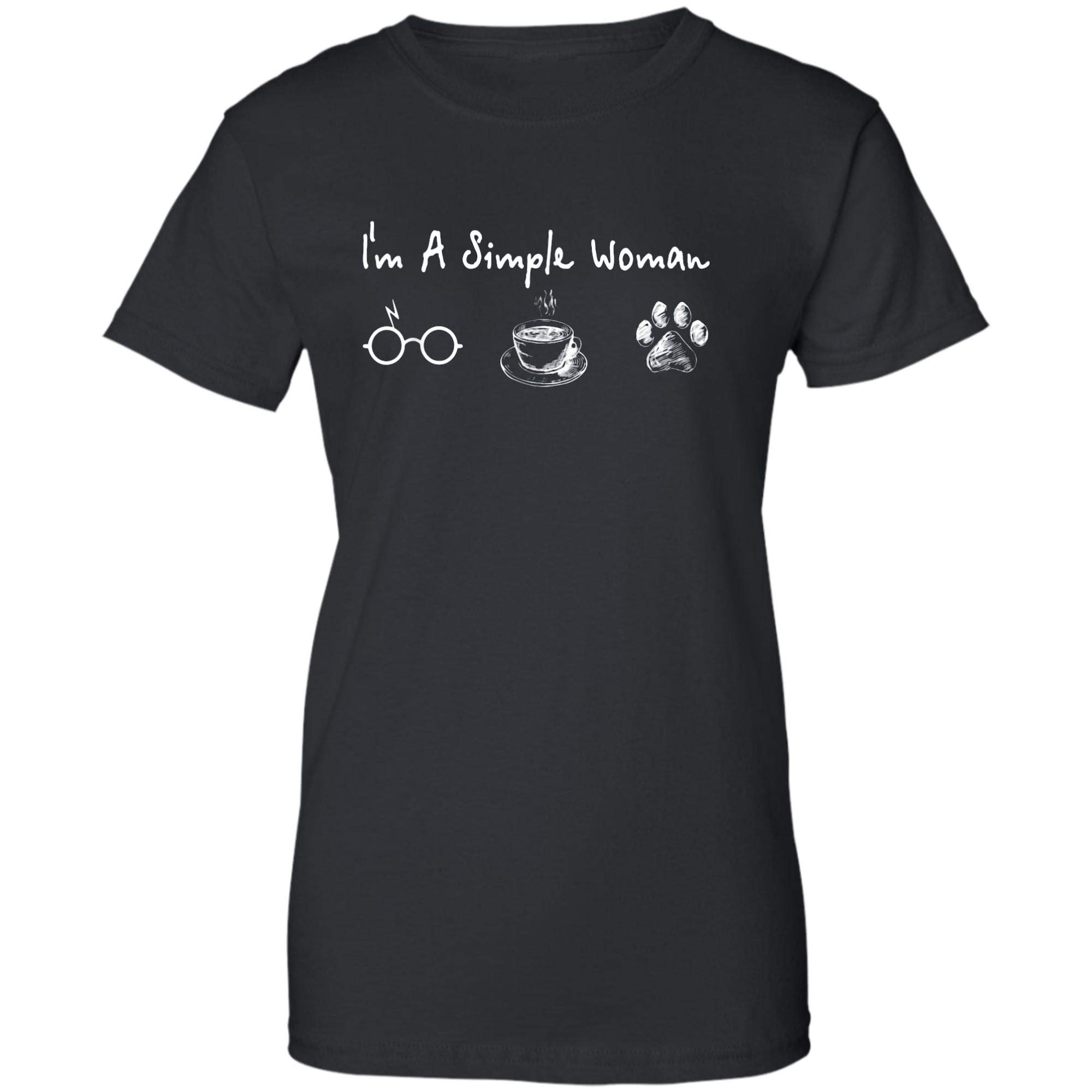 I M A Simple Woman Like Glasses Coffee And Dog Shirt