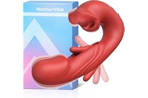 Nethervibe Pelvic Floor Trainer, NetherVibe 4-in-1 Pelvic Floor Activator, Quiet, Quiet IPX7 Waterproof Design (Red,Vibration