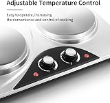 CUSIMAX Double Hot Plate 2500W Two Burner Portable Cooktop Stainless Steel view 5