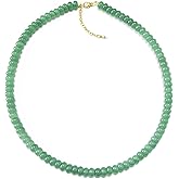 Green Beaded Necklace for Women, Natural Green Aventurine Necklace for Birthstone Jewelry