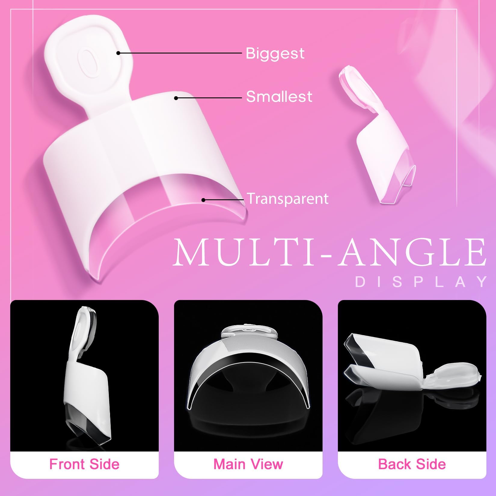 AORAEM White French Nail Tips 120 PCS Short French Style Acrylic Nail Tip 12 Sizes False Nail Clear and White Press on Nails for Women - Image 3